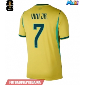 Lacne Muži Futbalové dres Brazília Vinicius Junior #7 MS 2026 Krátky Rukáv - Domáci